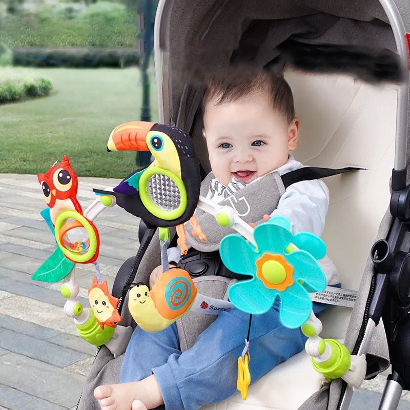 Móbile Arco de Atividades para Carrinho de Bebê - Brinquedo Montessori #Product_type# - Desenvolvimento infantil