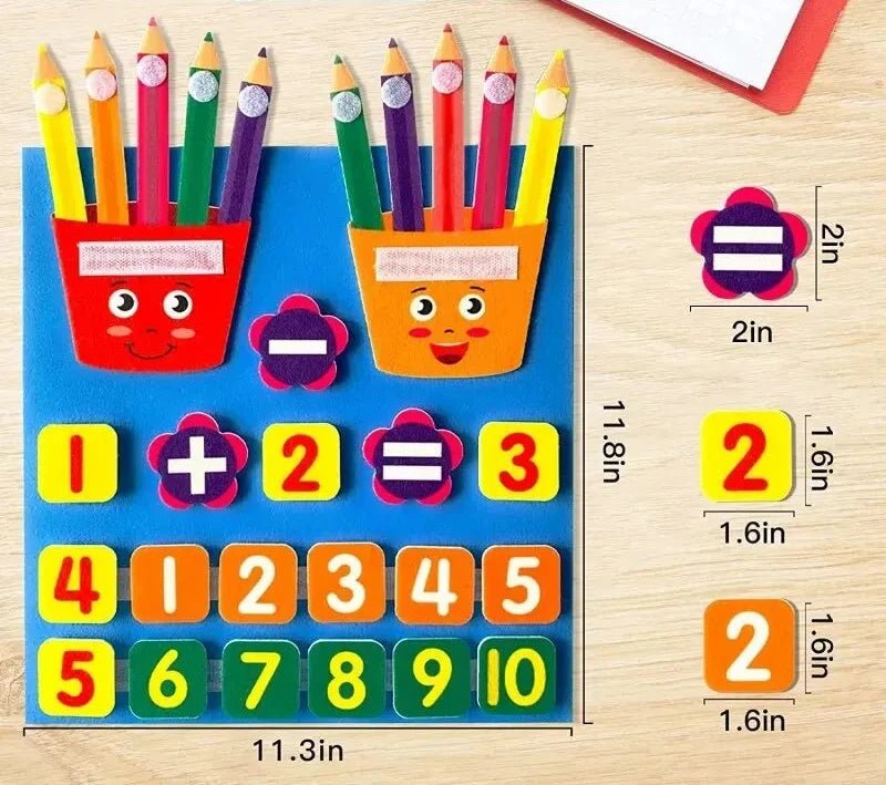 Quadro de Aprendizado em Feltro - Brinquedo Montessori #Product_type# - Desenvolvimento infantil