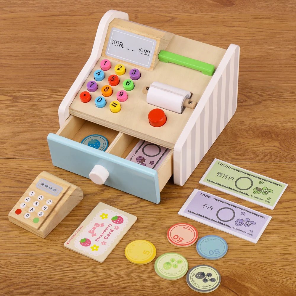 Caixa Registradora em Madeira - Brinquedo Montessori #Product_type# - Desenvolvimento infantil