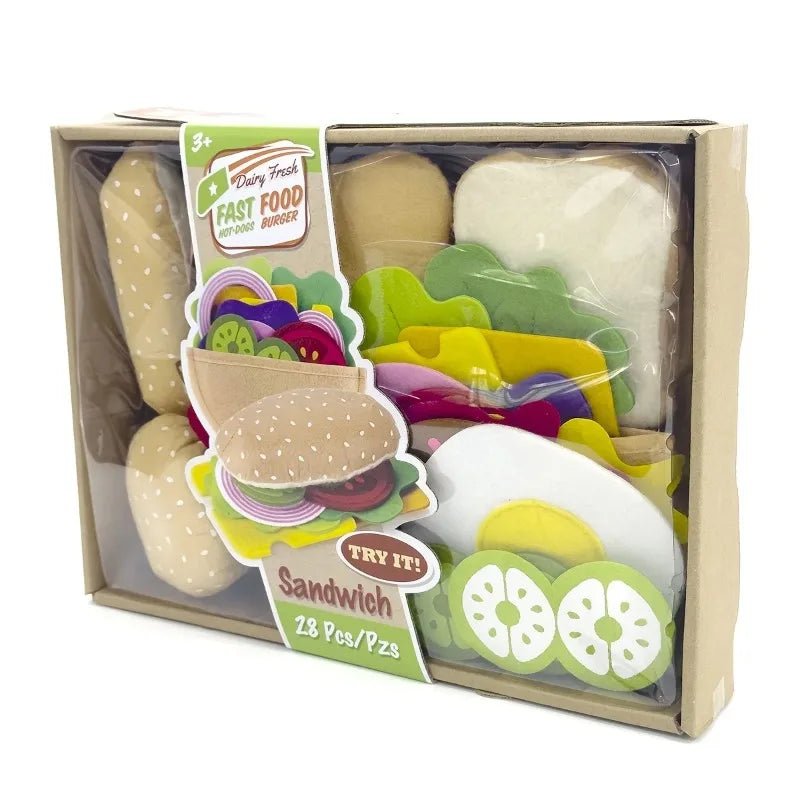 Brinquedo Fast Food Feltro - Brinquedo Montessori #Product_type# - Desenvolvimento infantil
