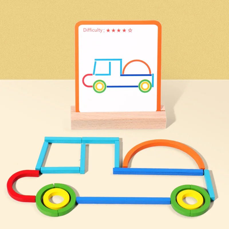 Jogo de Inteligência de Palitos e Anéis de Madeiras - Brinquedo Montessori #Product_type# - Desenvolvimento infantil