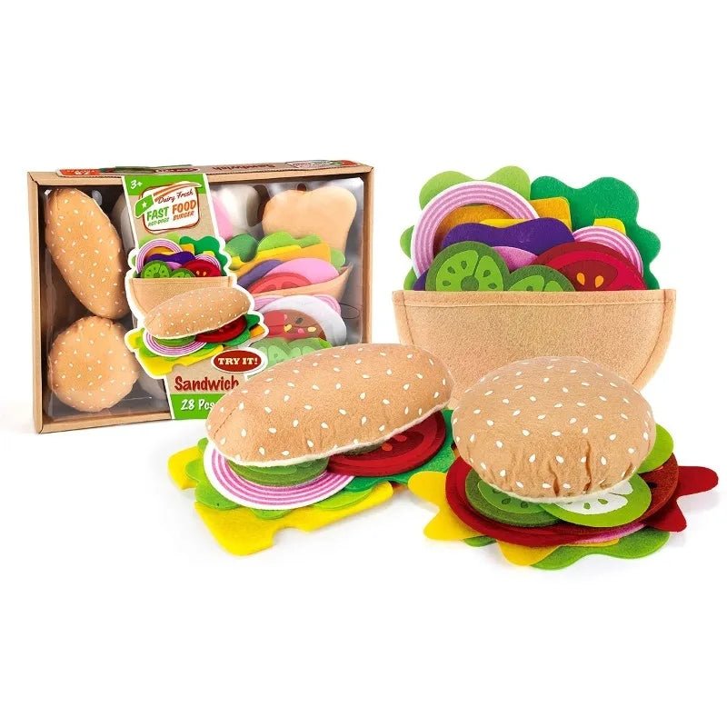 Brinquedo Fast Food Feltro - Brinquedo Montessori #Product_type# - Desenvolvimento infantil