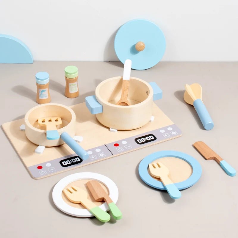Cooktop e Acessórios em Madeira - Brinquedo Montessori #Product_type# - Desenvolvimento infantil