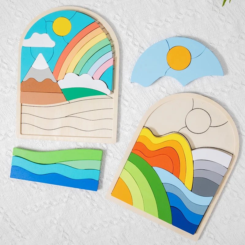 Quebra - Cabeça Colorido em Madeira Infantil - Brinquedo Montessori #Product_type# - Desenvolvimento infantil