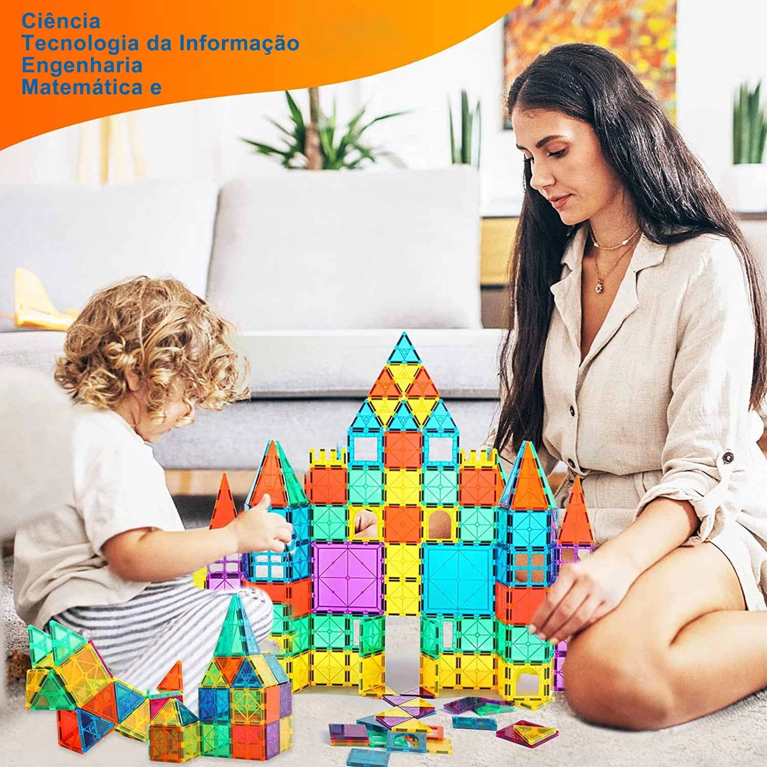 Bloco Magnético Colorido - Frete Grátis - Brinquedo Montessori #Product_type# - Desenvolvimento infantil