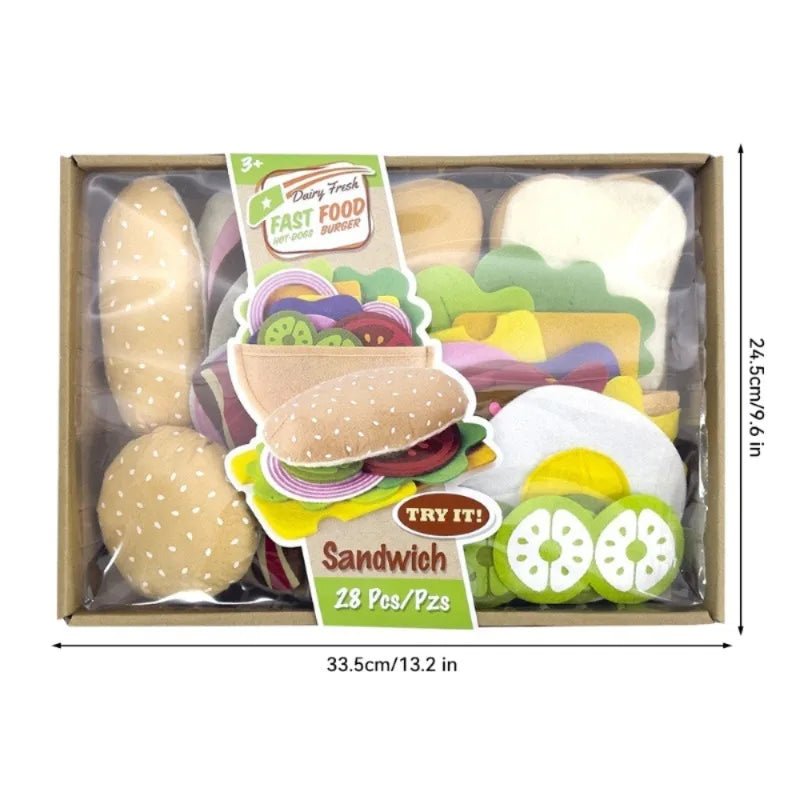 Brinquedo Fast Food Feltro - Brinquedo Montessori #Product_type# - Desenvolvimento infantil