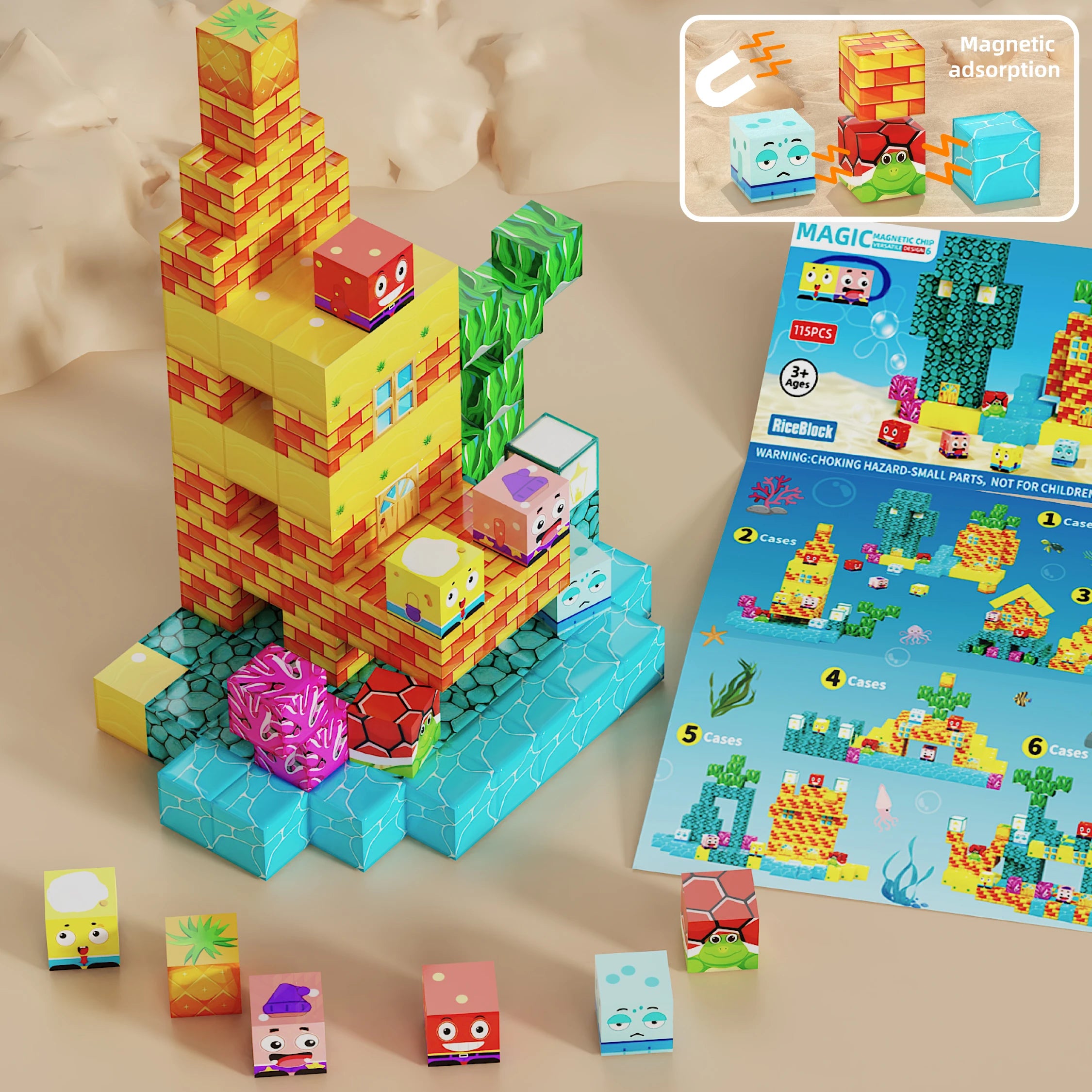 Blocos Magnéticos Ocean - Brinquedo Montessori #Product_type# - Desenvolvimento infantil