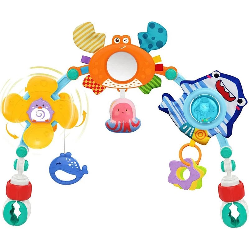 Móbile Arco de Atividades para Carrinho de Bebê - Brinquedo Montessori #Product_type# - Desenvolvimento infantil