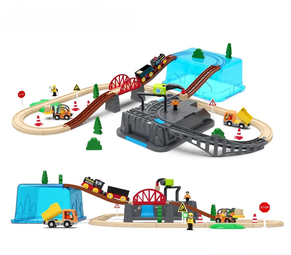Conjunto de Trilhos de Madeira com Trem Elétrico - Brinquedo Montessori #Product_type# - Desenvolvimento infantil