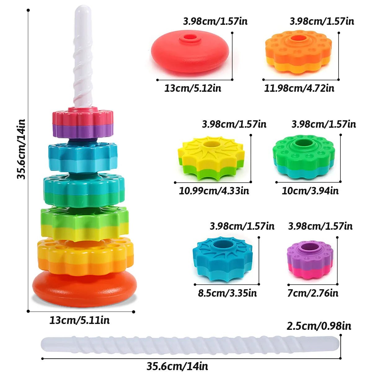 Torre Giratória Colorida - Brinquedo Montessori #Product_type# - Desenvolvimento infantil