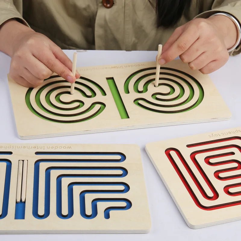 Tabuleiro Labirinto - Brinquedo Montessori #Product_type# - Desenvolvimento infantil