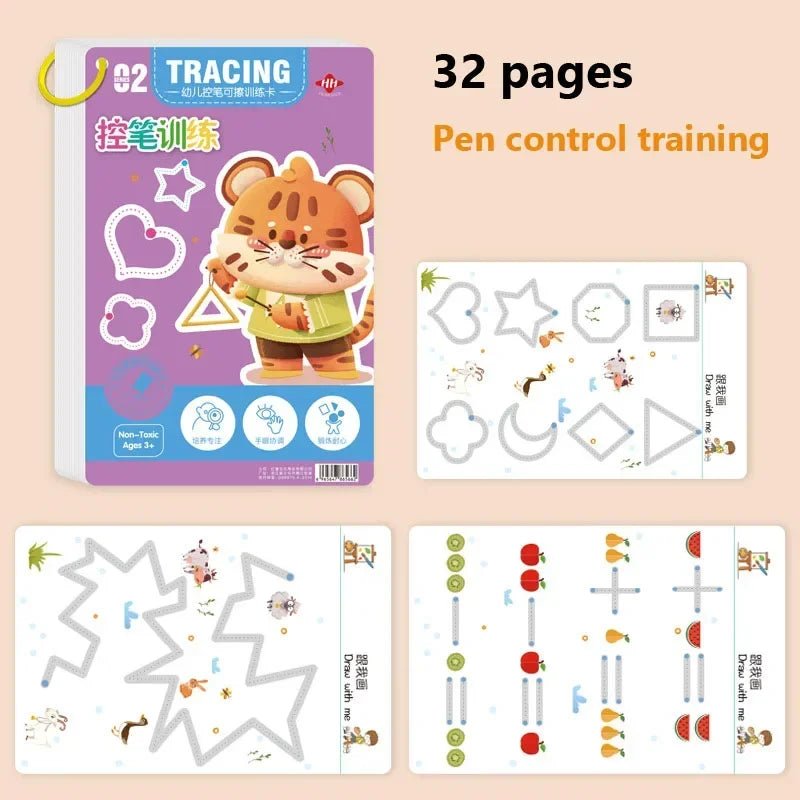 Livro de Exercícios com Traçado de Linhas - Brinquedo Montessori #Product_type# - Desenvolvimento infantil
