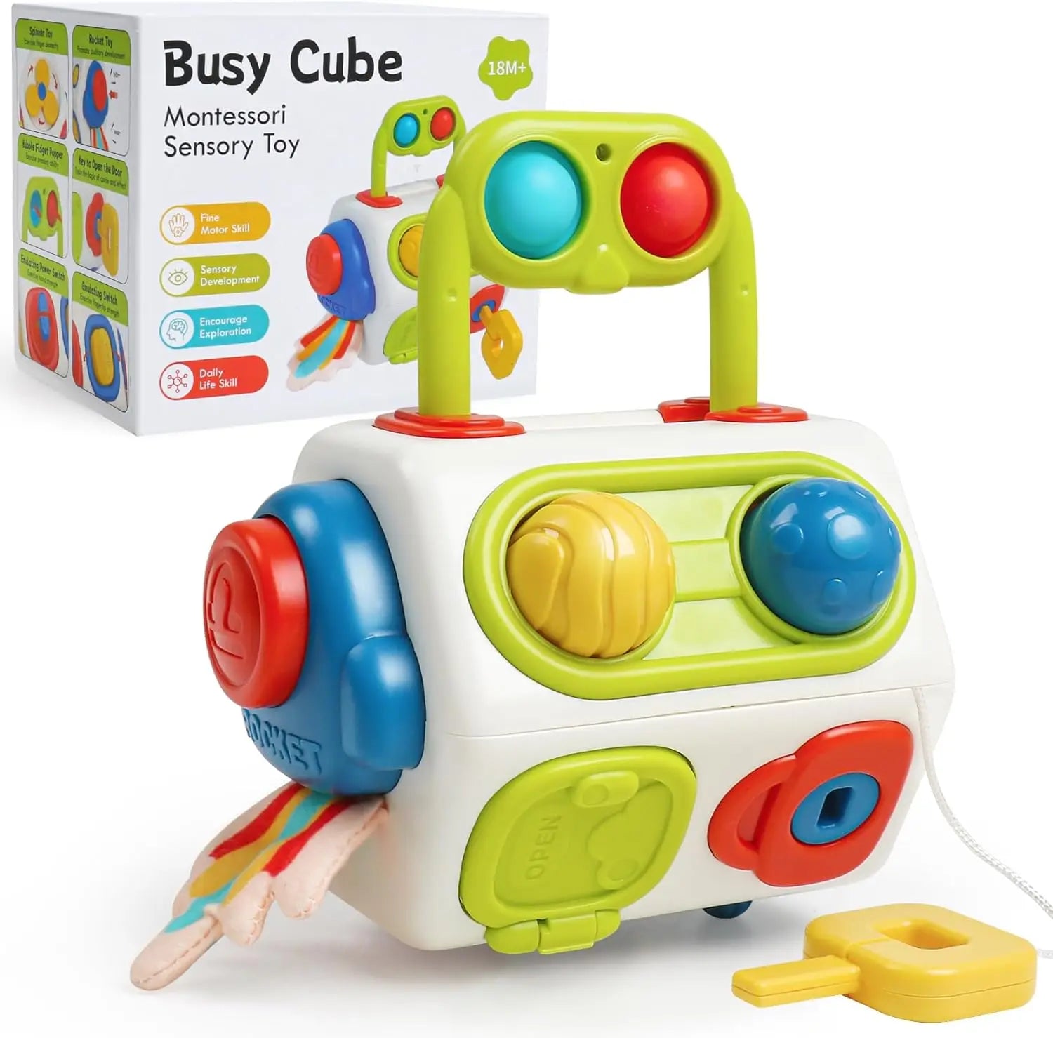 Cubo de Atividades Baby Busy - Brinquedo Montessori #Product_type# - Desenvolvimento infantil