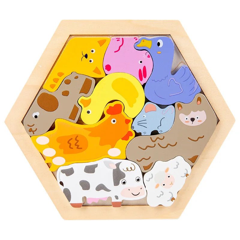 Kit com 6 Quebra - Cabeça 3D - Brinquedo Montessori #Product_type# - Desenvolvimento infantil
