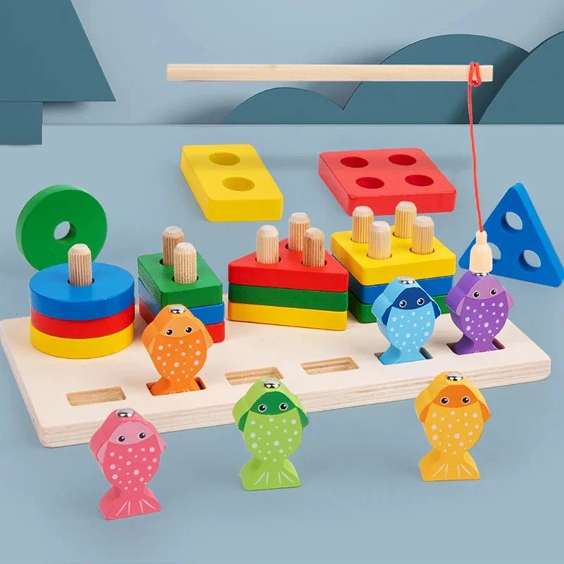 Blocos de Empilhar e Encaixar Montessori - Brinquedo Montessori #Product_type# - Desenvolvimento infantil
