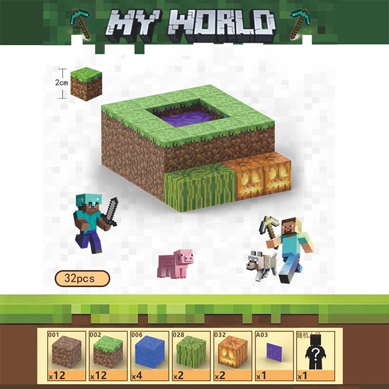 Blocos Magnéticos Minecraft - Brinquedo Montessori #Product_type# - Desenvolvimento infantil
