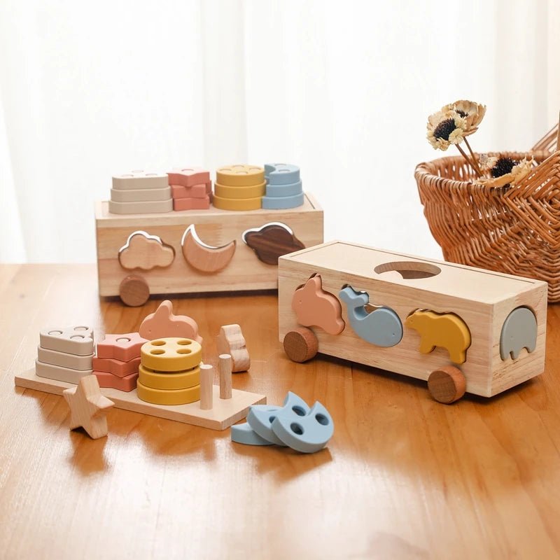 Carro de Encaixe Montessori - Brinquedo Montessori #Product_type# - Desenvolvimento infantil