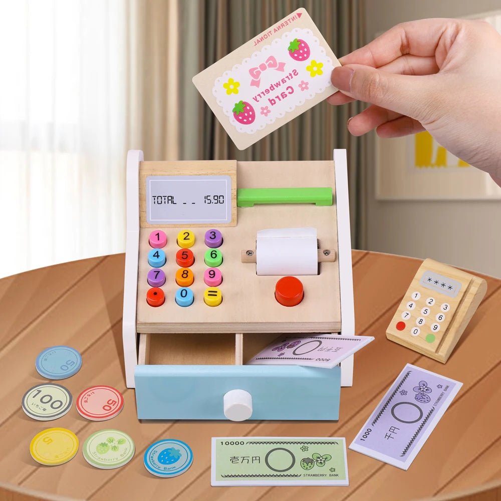 Caixa Registradora em Madeira - Brinquedo Montessori #Product_type# - Desenvolvimento infantil