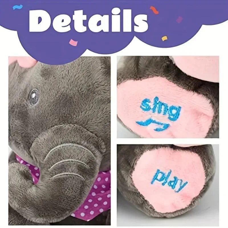 Pelúcia Elefantinho Interativo - Brinquedo Montessori #Product_type# - Desenvolvimento infantil