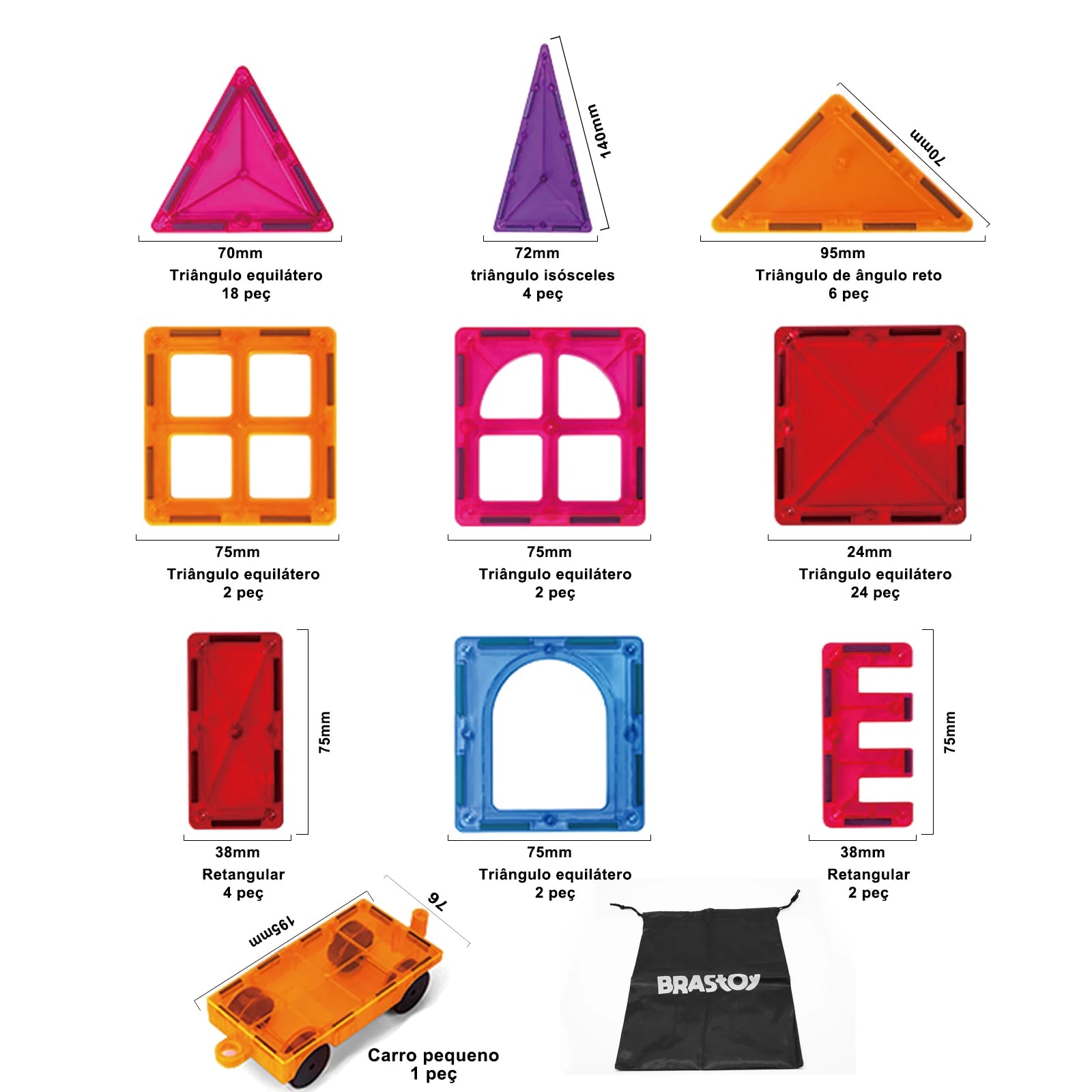 Bloco Magnético Colorido - Frete Grátis - Brinquedo Montessori #Product_type# - Desenvolvimento infantil
