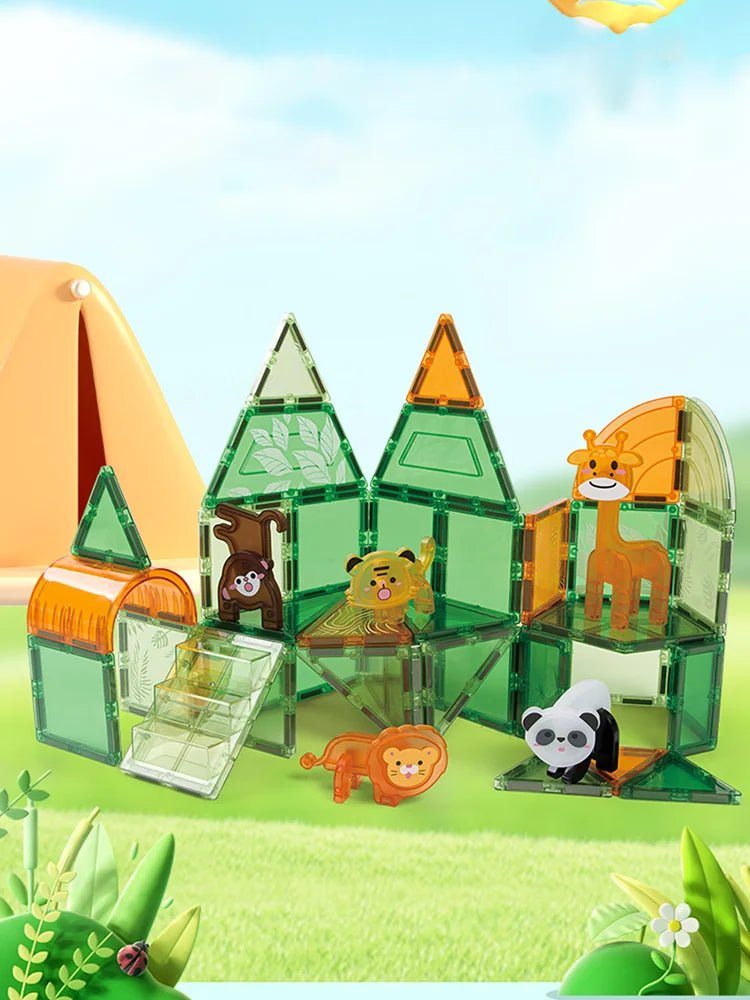 Blocos Magnéticos - Animais - Brinquedo Montessori #Product_type# - Desenvolvimento infantil