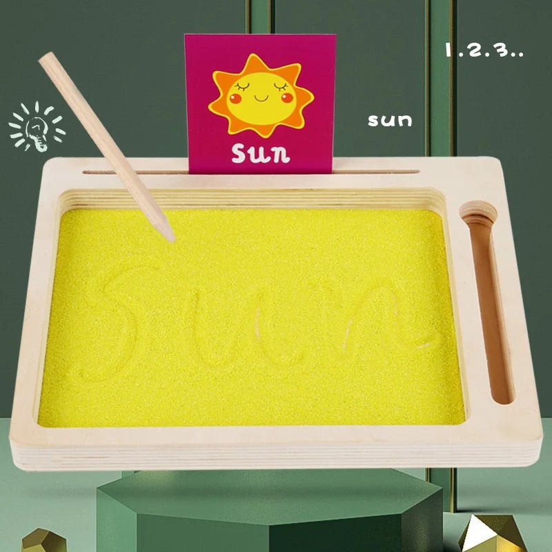 Bandeja de Areia de Madeira - Montessori - Brinquedo Montessori #Product_type# - Desenvolvimento infantil