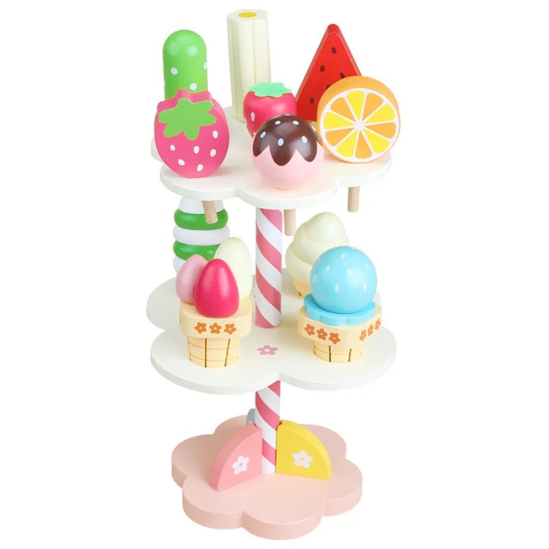 Kit Brinquedo Sorveteria em Madeira - Frete Grátis - Brinquedo Montessori #Product_type# - Desenvolvimento infantil
