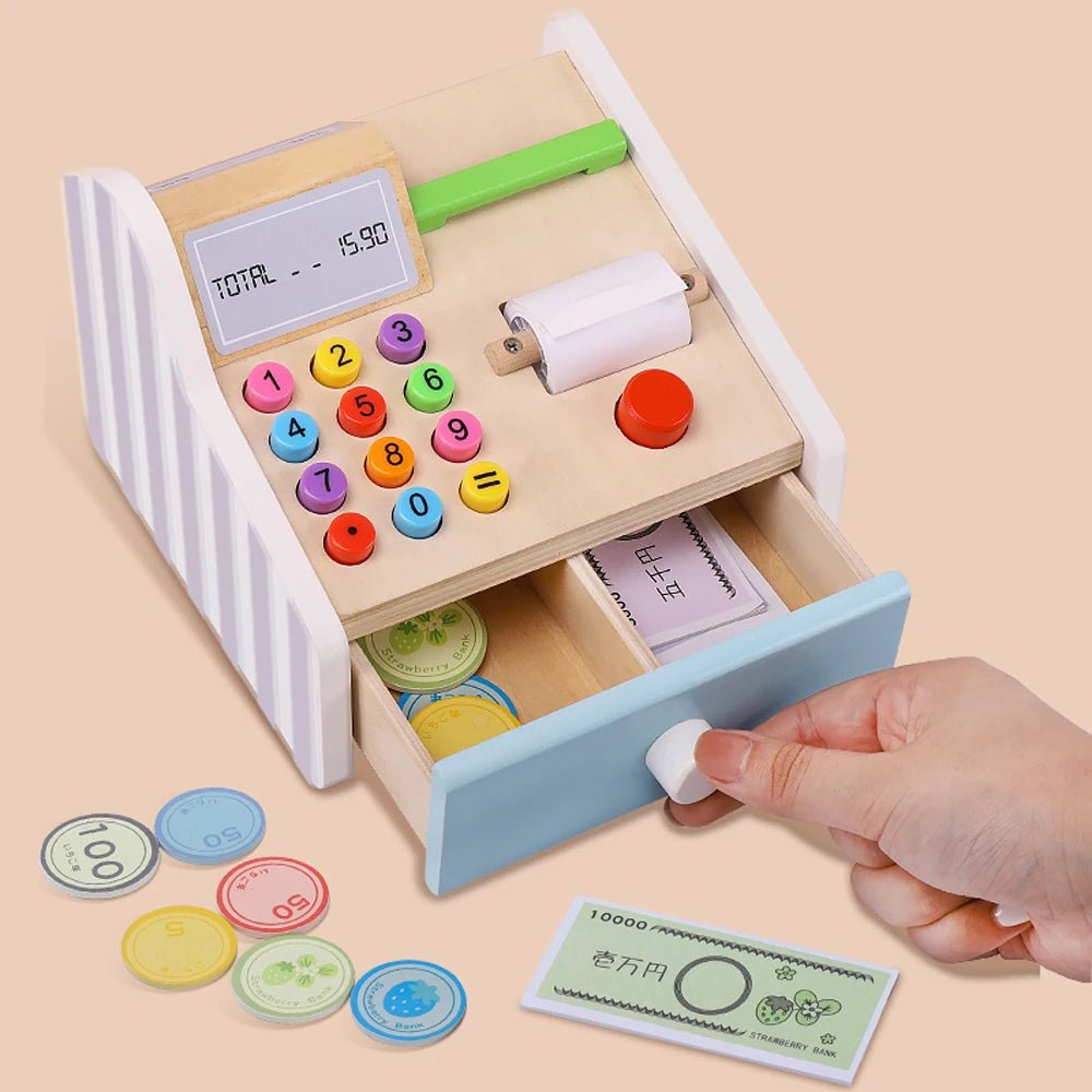 Caixa Registradora em Madeira - Brinquedo Montessori #Product_type# - Desenvolvimento infantil