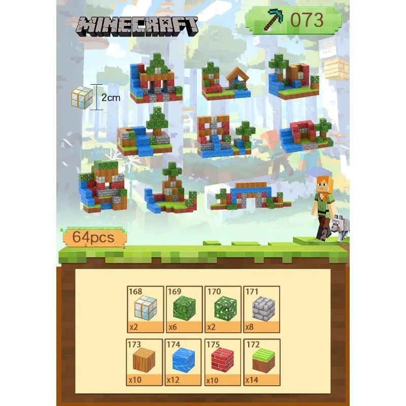 Blocos Magnéticos Minecraft - Brinquedo Montessori #Product_type# - Desenvolvimento infantil