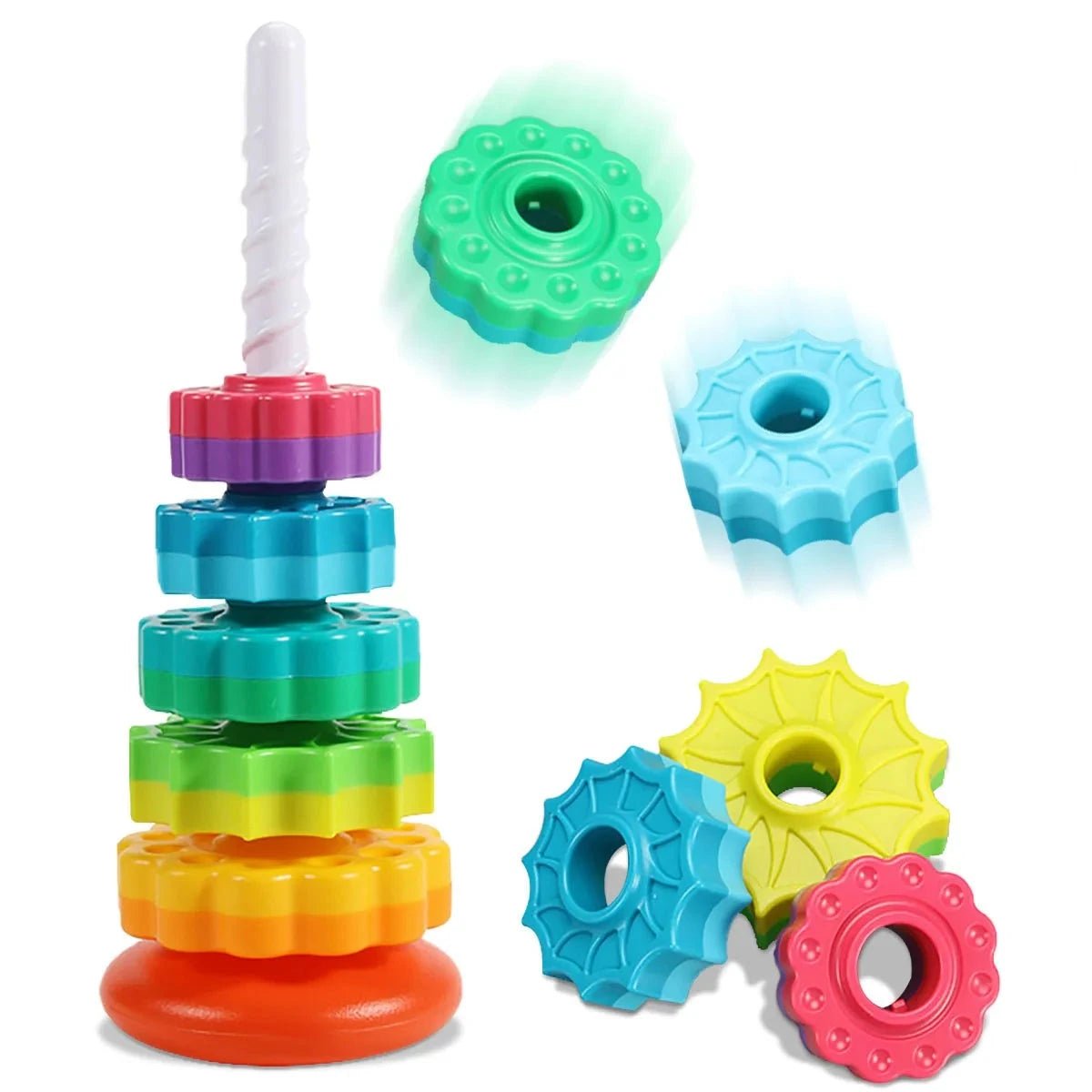 Torre Giratória Colorida - Brinquedo Montessori #Product_type# - Desenvolvimento infantil