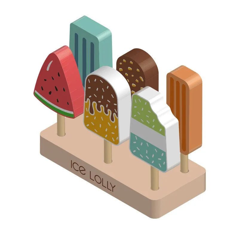 Kit Brinquedo Sorveteria em Madeira - Frete Grátis - Brinquedo Montessori #Product_type# - Desenvolvimento infantil