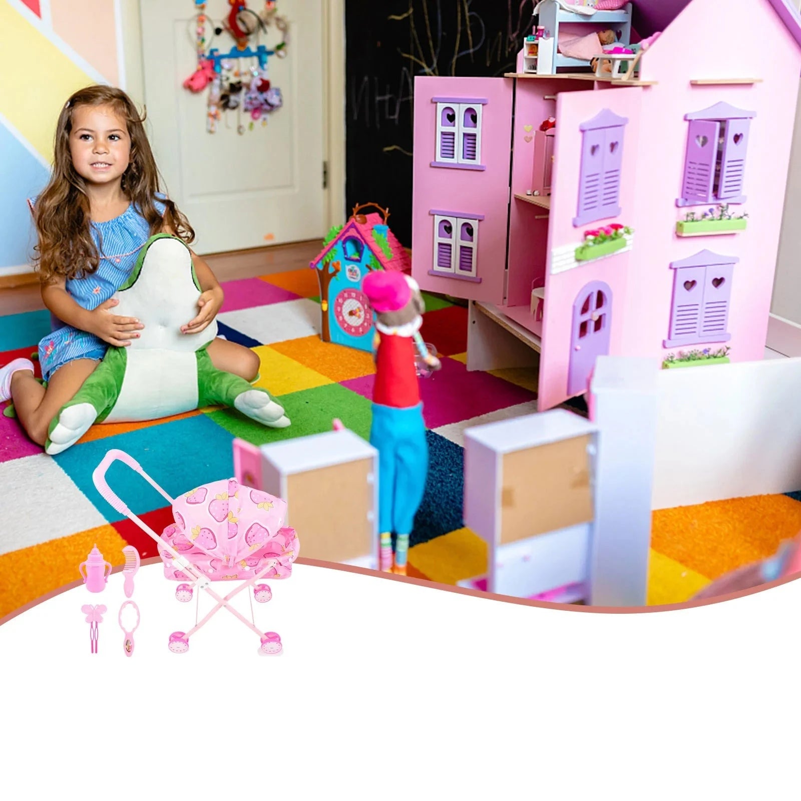 Carrinho Boneca + Brindes - Brinquedo Montessori #Product_type# - Desenvolvimento infantil