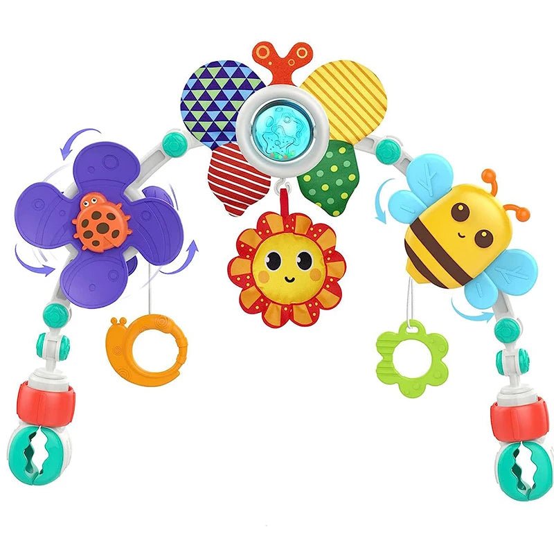Móbile Arco de Atividades para Carrinho de Bebê - Brinquedo Montessori #Product_type# - Desenvolvimento infantil