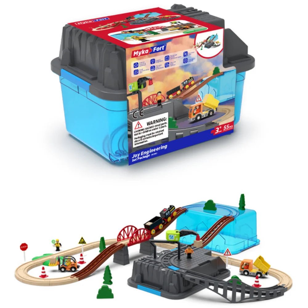Conjunto de Trilhos de Madeira com Trem Elétrico - Brinquedo Montessori #Product_type# - Desenvolvimento infantil