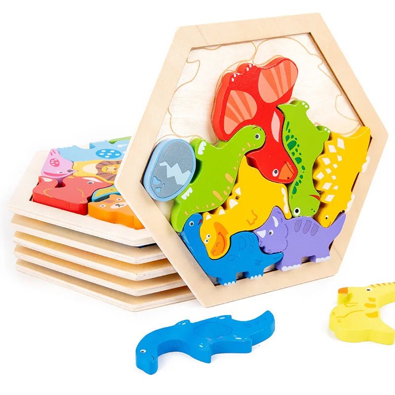 Kit com 6 Quebra - Cabeça 3D - Brinquedo Montessori #Product_type# - Desenvolvimento infantil