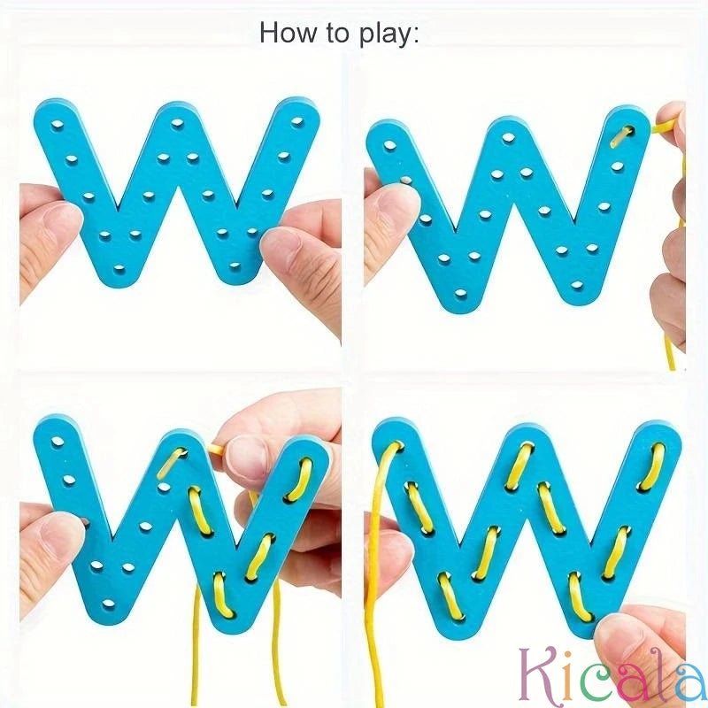 Alfabeto e Números - Alinhavo - Brinquedo Montessori #Product_type# - Desenvolvimento infantil