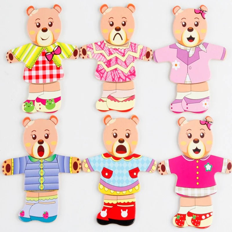 Jogo Montessori - Vestindo Ursinhos - Brinquedo Montessori #Product_type# - Desenvolvimento infantil