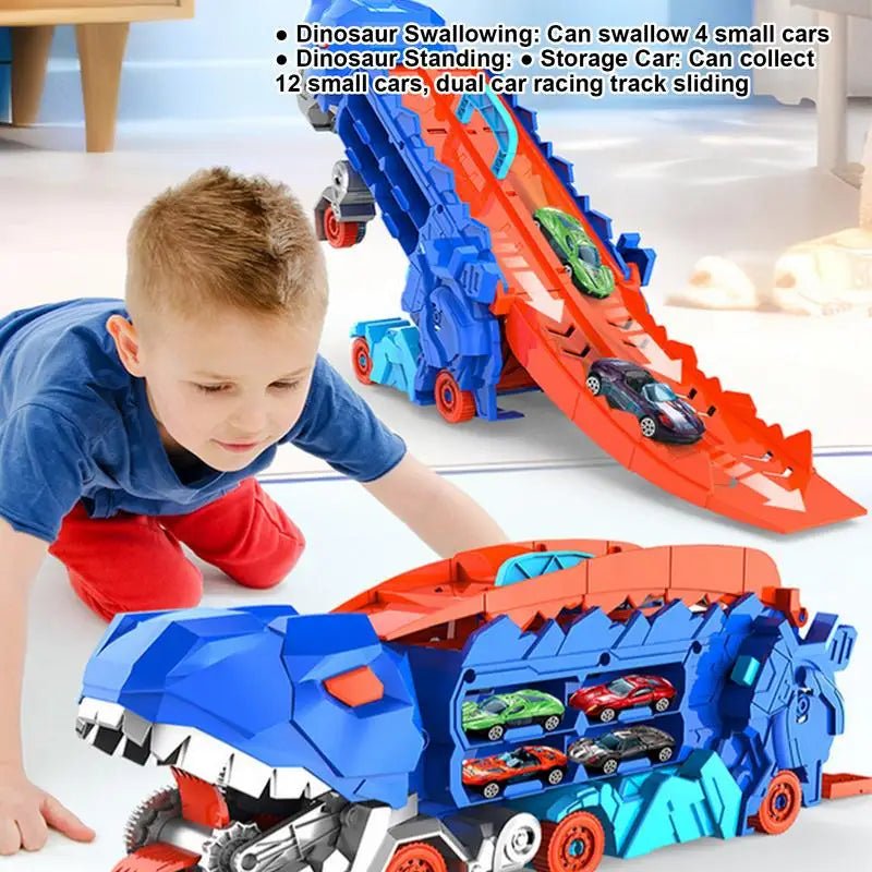 Carreta Dino Transform - Pista Carros - Brinquedo Montessori #Product_type# - Desenvolvimento infantil