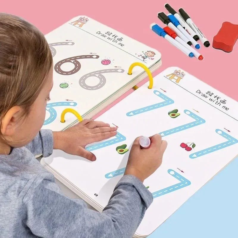 Livro de Exercícios com Traçado de Linhas - Brinquedo Montessori #Product_type# - Desenvolvimento infantil