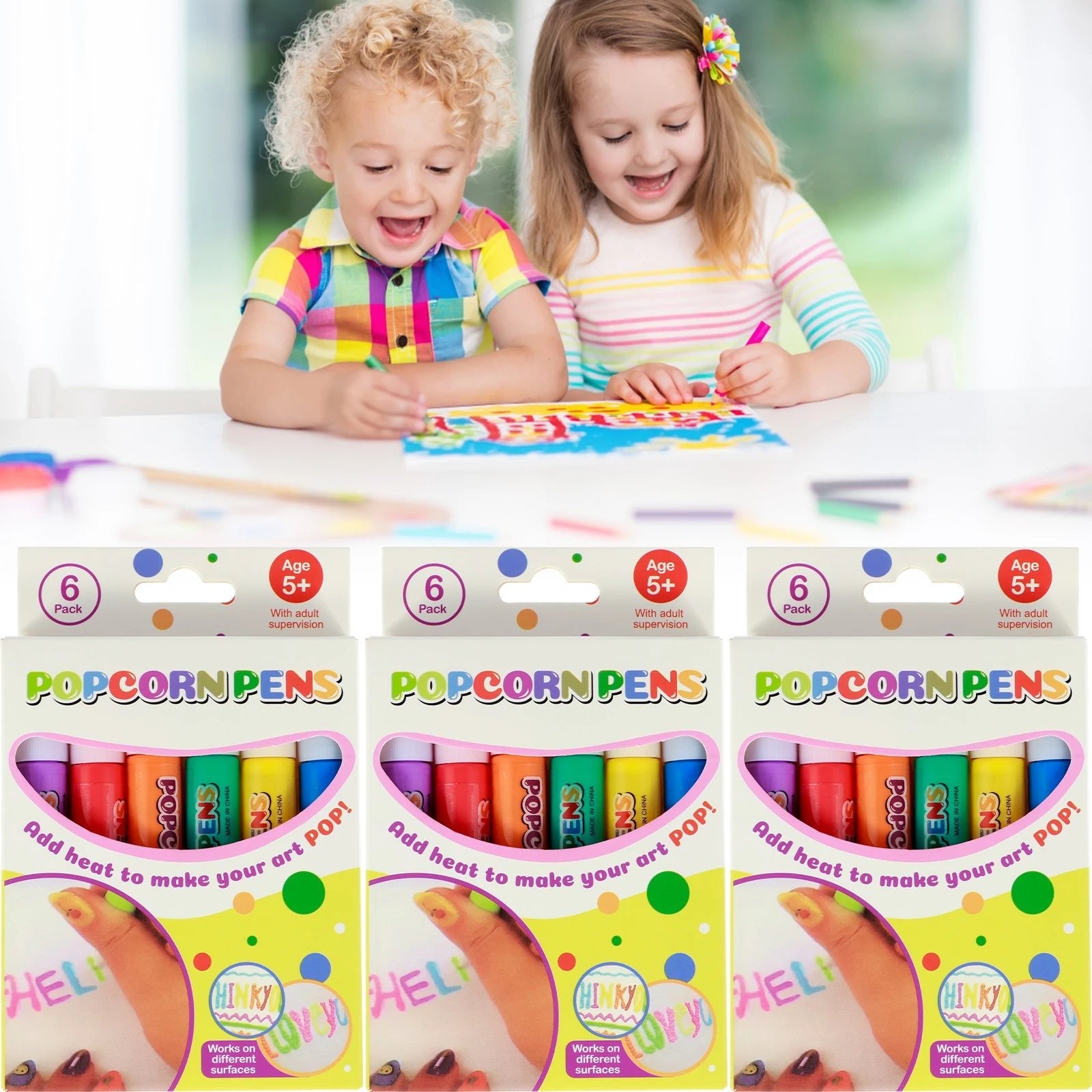 3 Kits Canetas Popcorn - Frete Grátis - Brinquedo Montessori #Product_type# - Desenvolvimento infantil