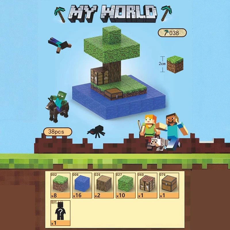 Blocos Magnéticos Minecraft - Brinquedo Montessori #Product_type# - Desenvolvimento infantil