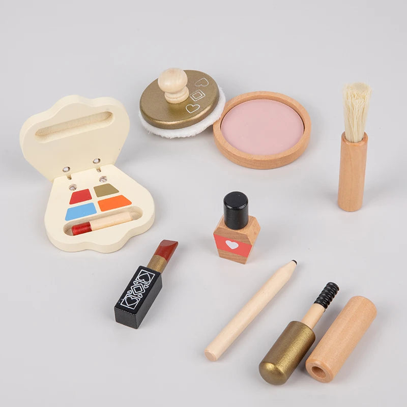 Kit Maquiagem e Cabelereira em Madeira