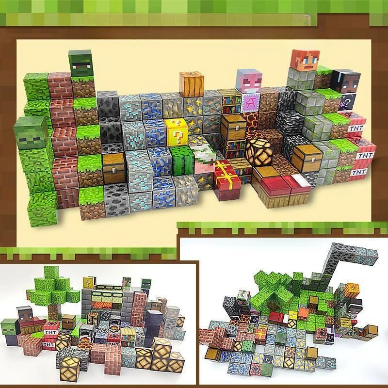 Blocos Magnéticos Minecraft - Brinquedo Montessori #Product_type# - Desenvolvimento infantil