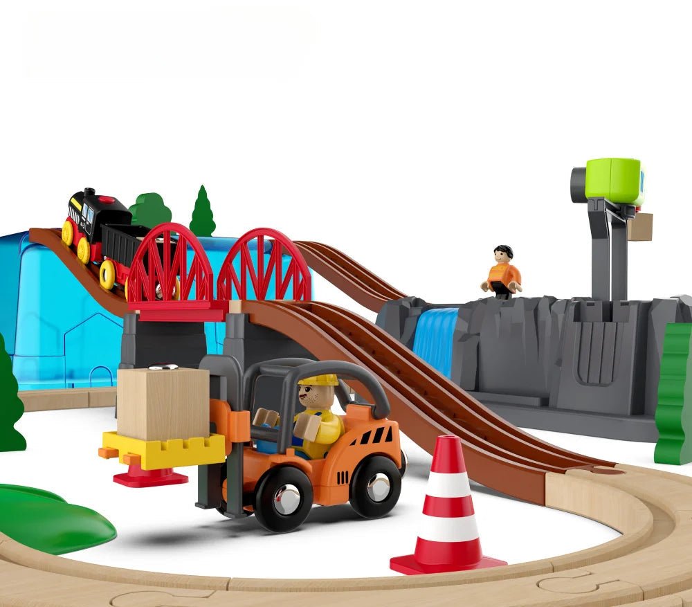 Conjunto de Trilhos de Madeira com Trem Elétrico - Brinquedo Montessori #Product_type# - Desenvolvimento infantil