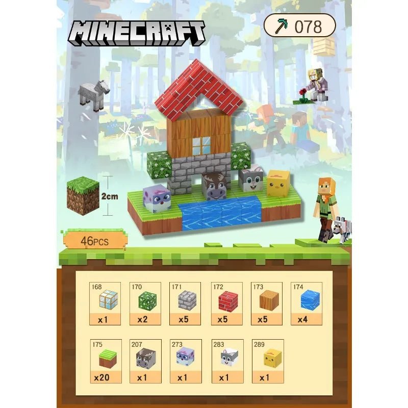 Blocos Magnéticos Minecraft - Brinquedo Montessori #Product_type# - Desenvolvimento infantil
