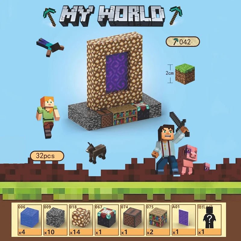 Blocos Magnéticos Minecraft - Brinquedo Montessori #Product_type# - Desenvolvimento infantil