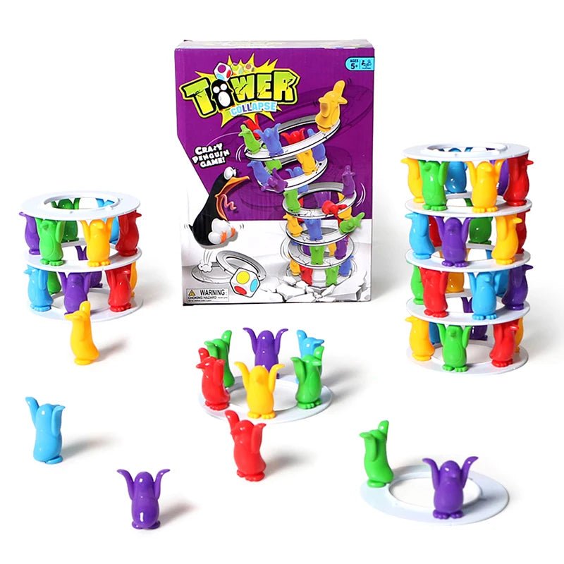 Jogo Torre de Pinguim - Brinquedo Montessori #Product_type# - Desenvolvimento infantil