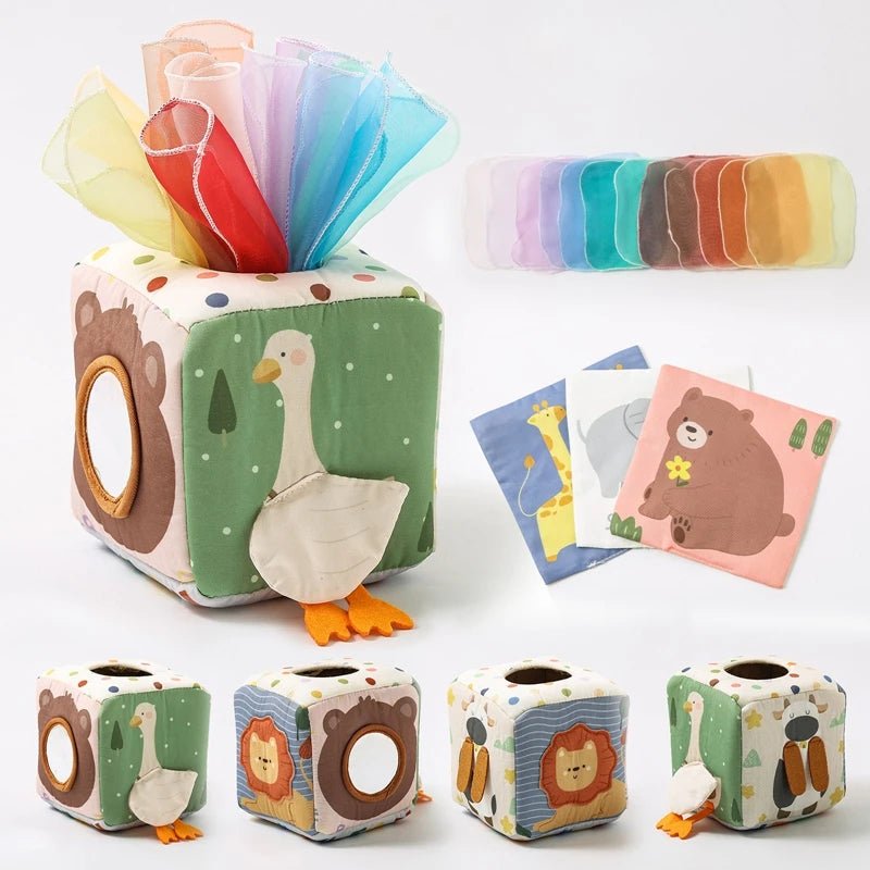 Cubo de Lenços Montessori - Brinquedo Montessori #Product_type# - Desenvolvimento infantil
