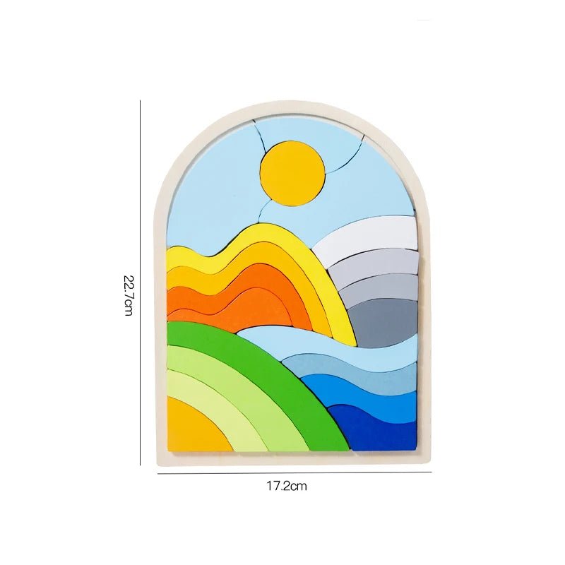 Quebra - Cabeça Colorido em Madeira Infantil - Brinquedo Montessori #Product_type# - Desenvolvimento infantil