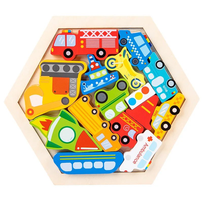 Kit com 6 Quebra - Cabeça 3D - Brinquedo Montessori #Product_type# - Desenvolvimento infantil